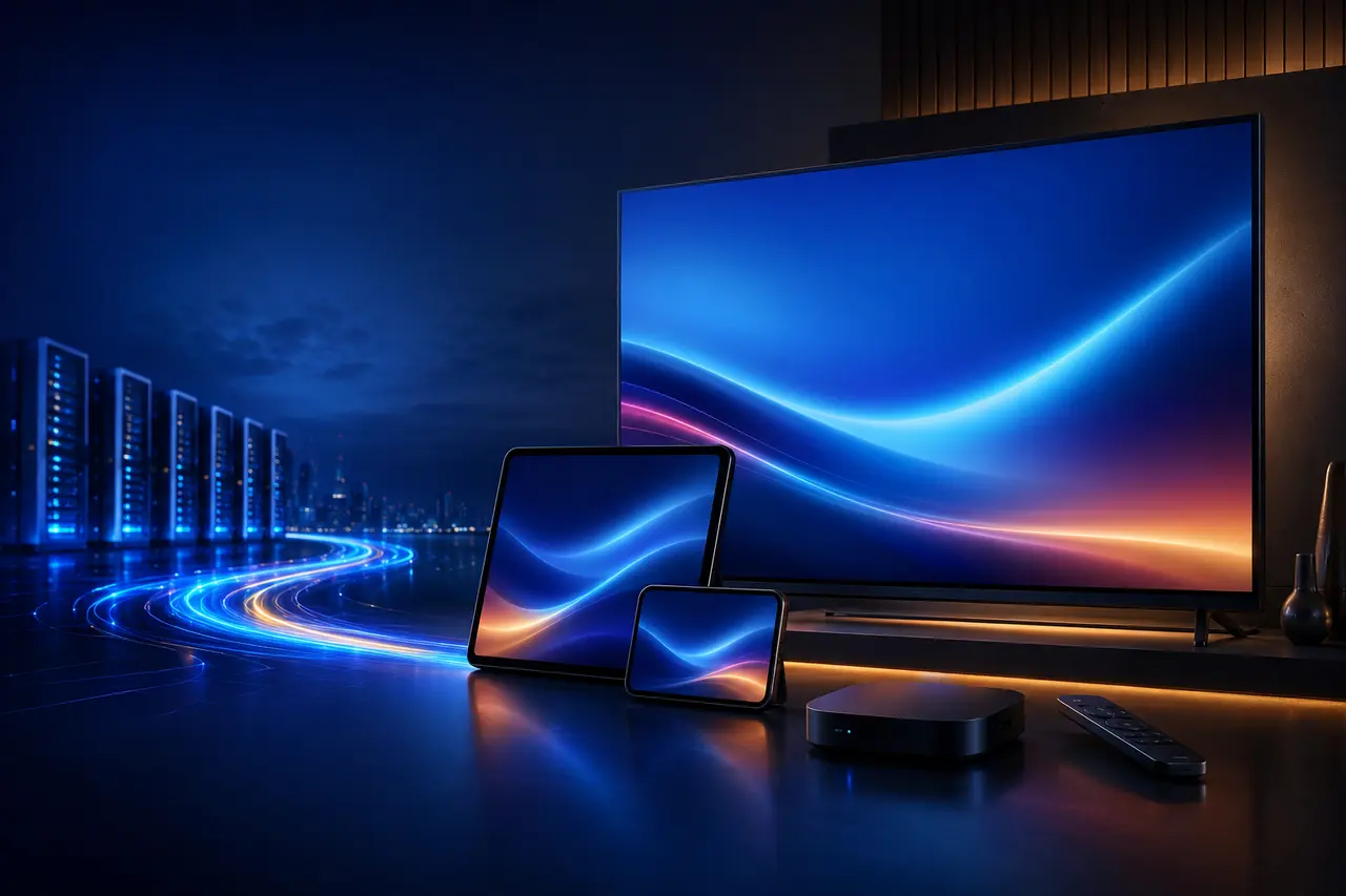 Streaming estável em televisão, tablet e dispositivo móvel
